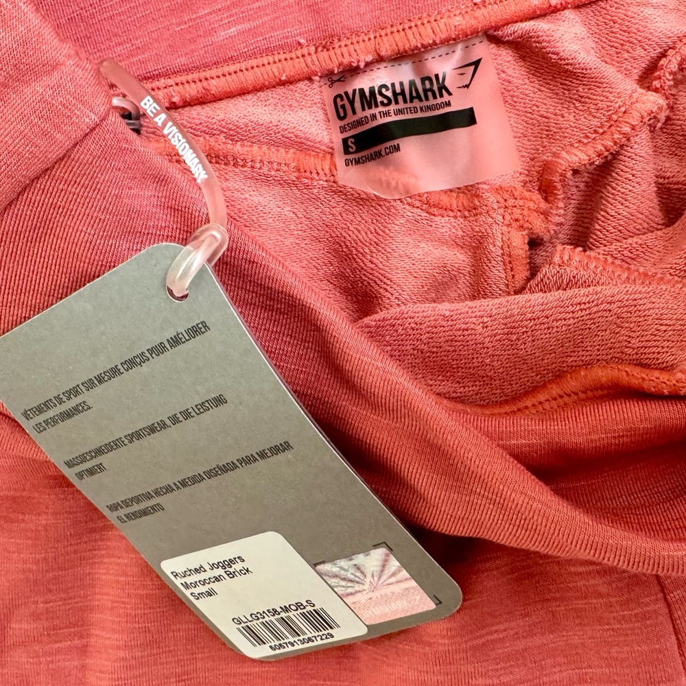 Gymshark Ruched Joggers Morracan Brick Small New with tags